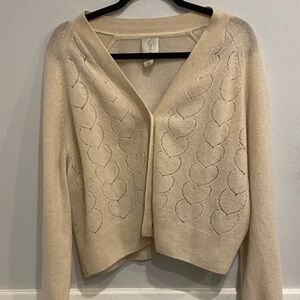 Joie 100 Percent cashmereCream Cardigan Sweater